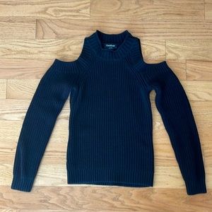 Bebe cut out shoulder black sweater
